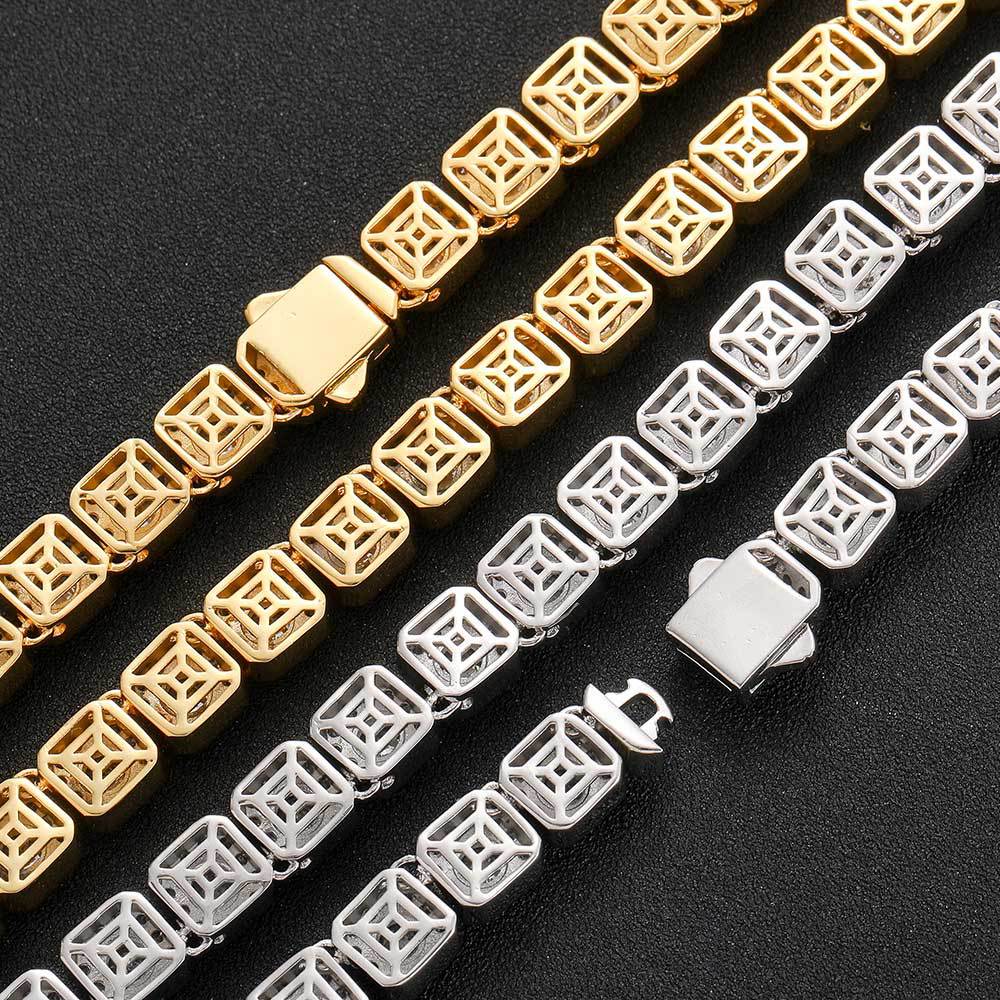 Clustered Tennis Bracelet – Yellow Gold, 10mm