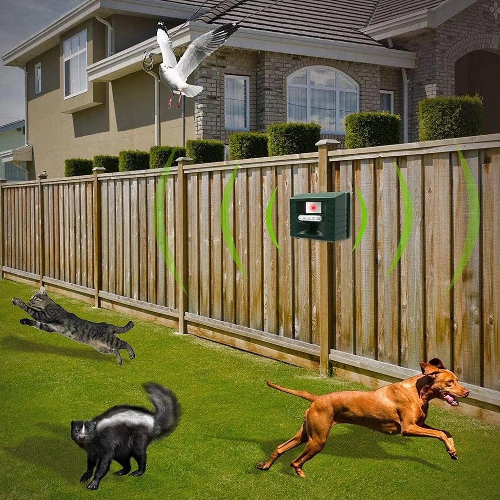 Woodpecker Ultrasonic Bird Repeller – Outdoor Sonic & Light Deterrent for Effective Bird Control