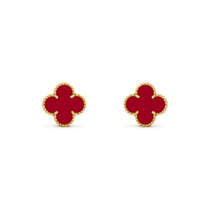 Love Clover Leaf Earstuds,925 Silver, 18k Yellow Gold Plated