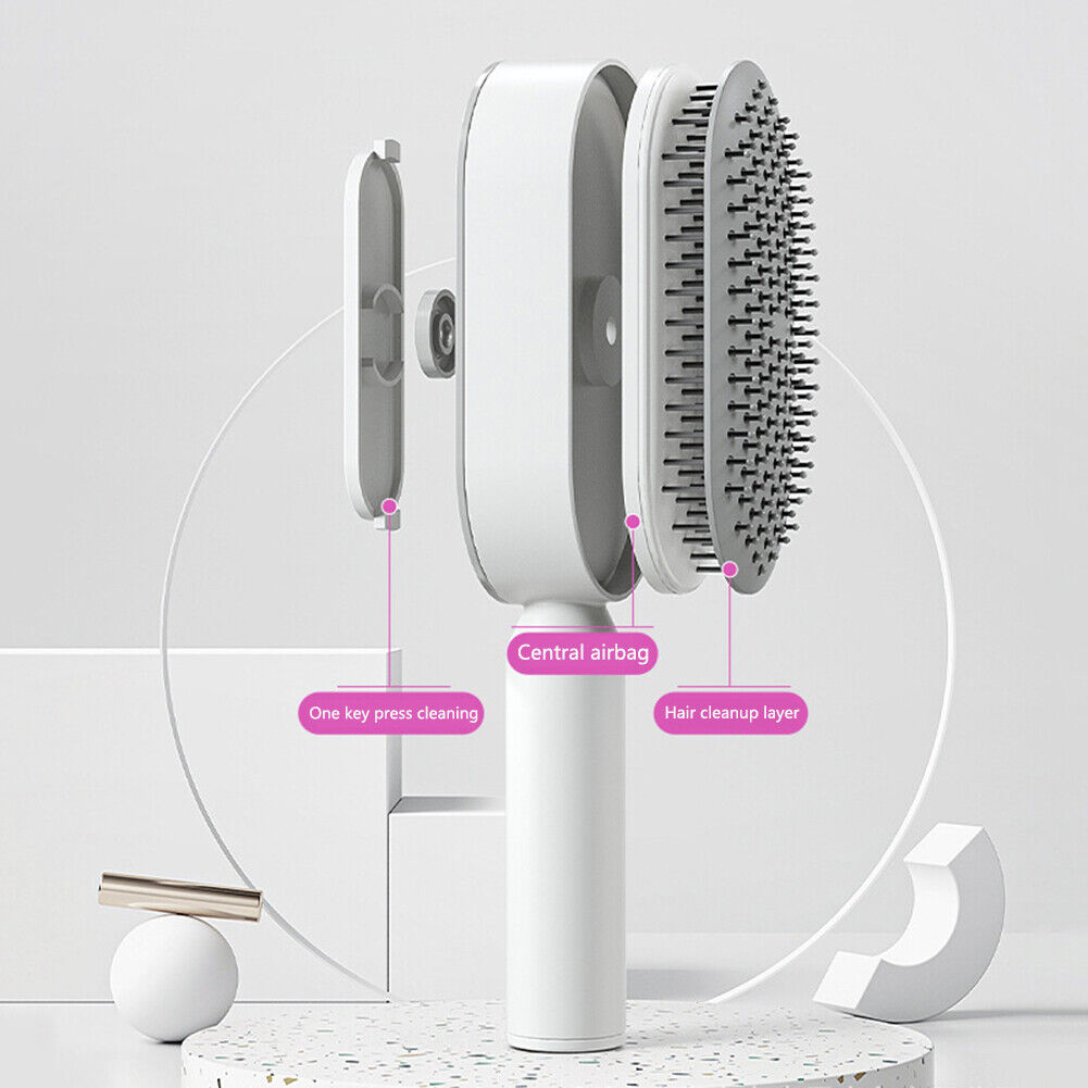 Brosse à cheveux autonettoyante – Brosse démêlante pour tous types de cheveux