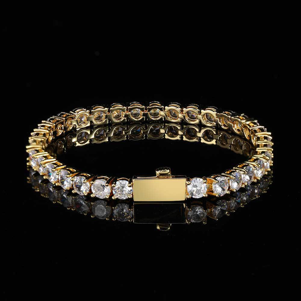 Pulsera de tenis con corte redondo – Oro amarillo, 5mm