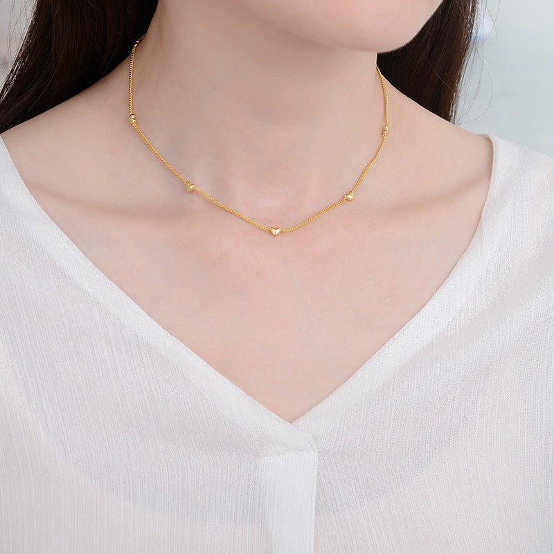 Clytia Love Heart Necklace Necklace,925 Silver, 18k Gold Plated,9 Motifs
