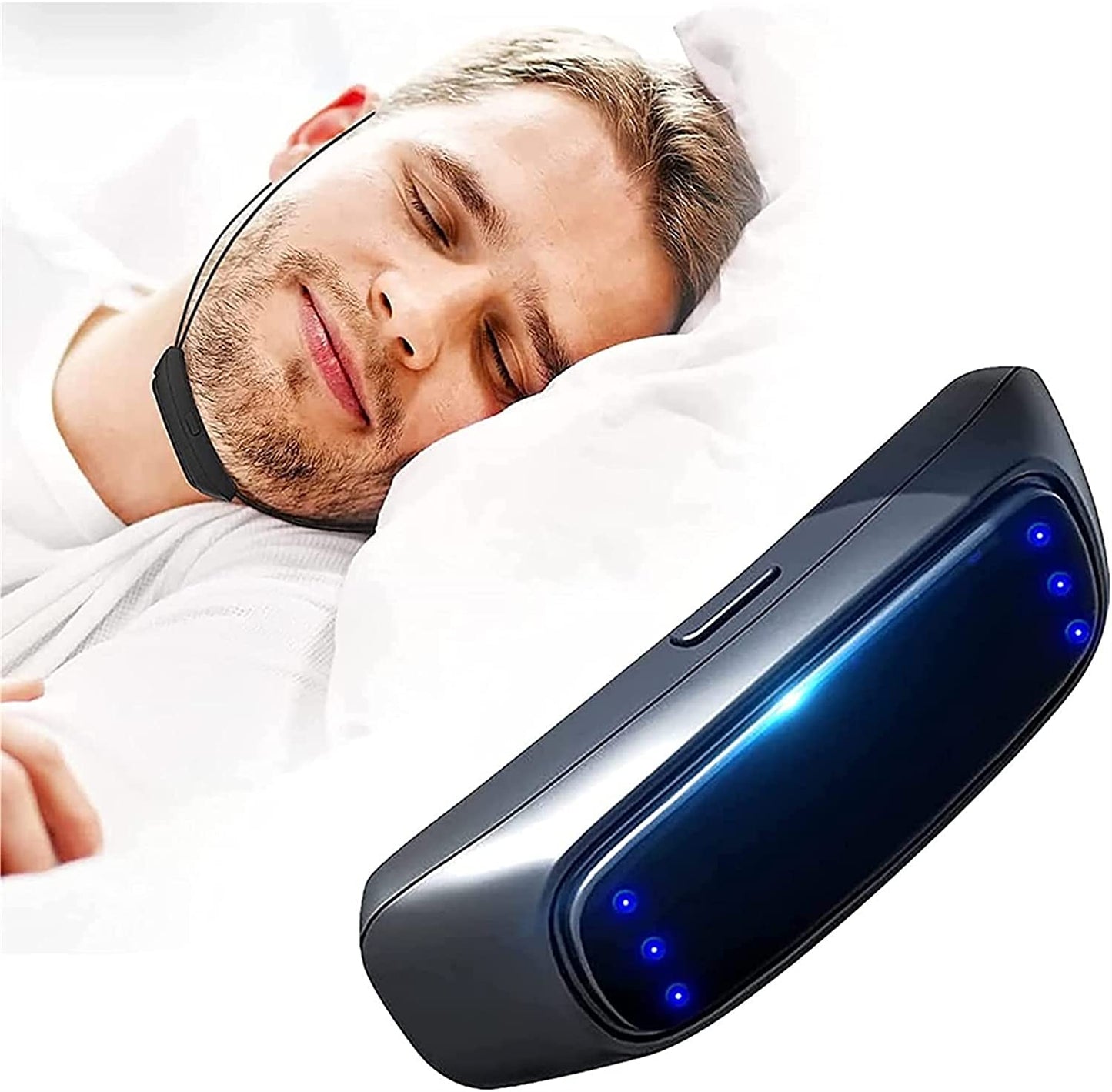 Dispositif intelligent de sangle de menton anti-ronflement pour raffermissement musculaire Tens