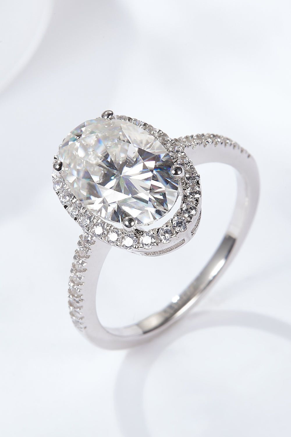 Halo Glow 4.5 Carat Moissanite Silver Ring
