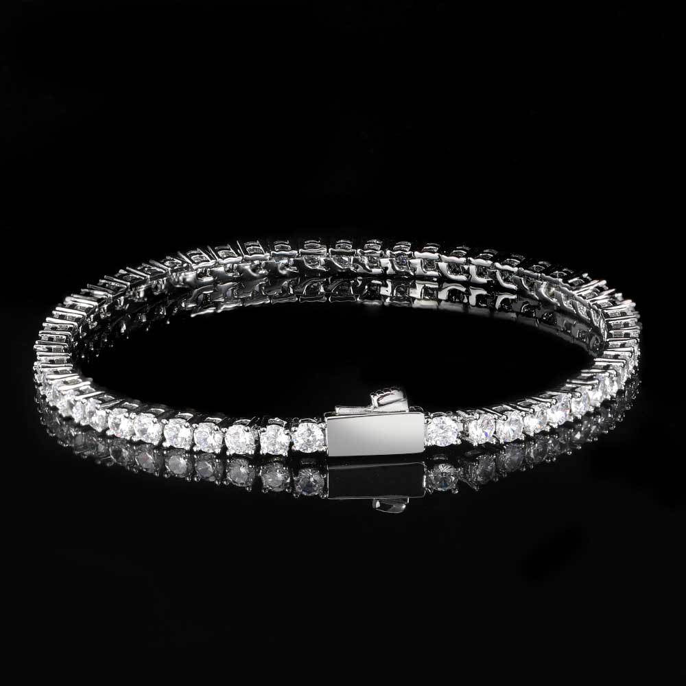 Round Cut Tennis Bracelet in White Gold - 3mm