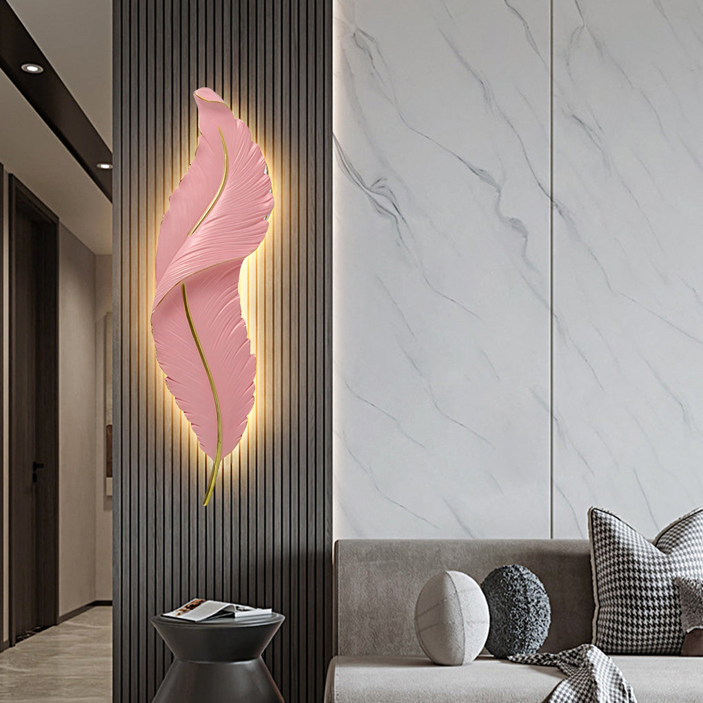 Feathers LED Biała Nowoczesna Lampa Ścienna Kinkiet Oświetlenie
