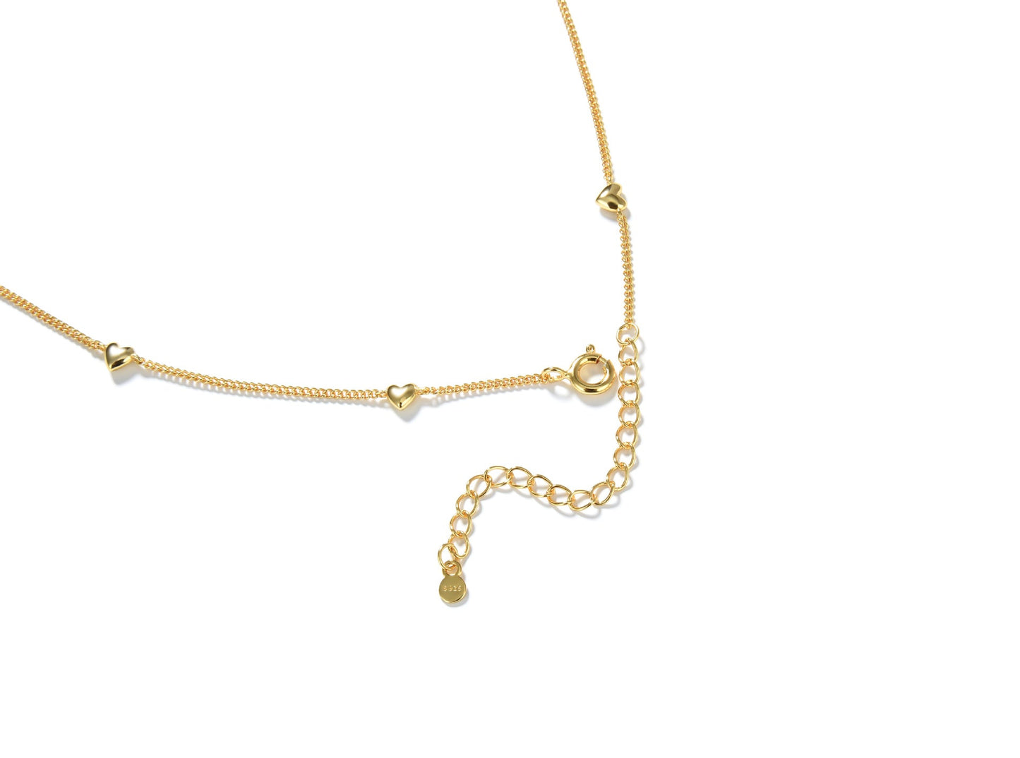 Clytia Love Heart Necklace Necklace,925 Silver, 18k Gold Plated,9 Motifs