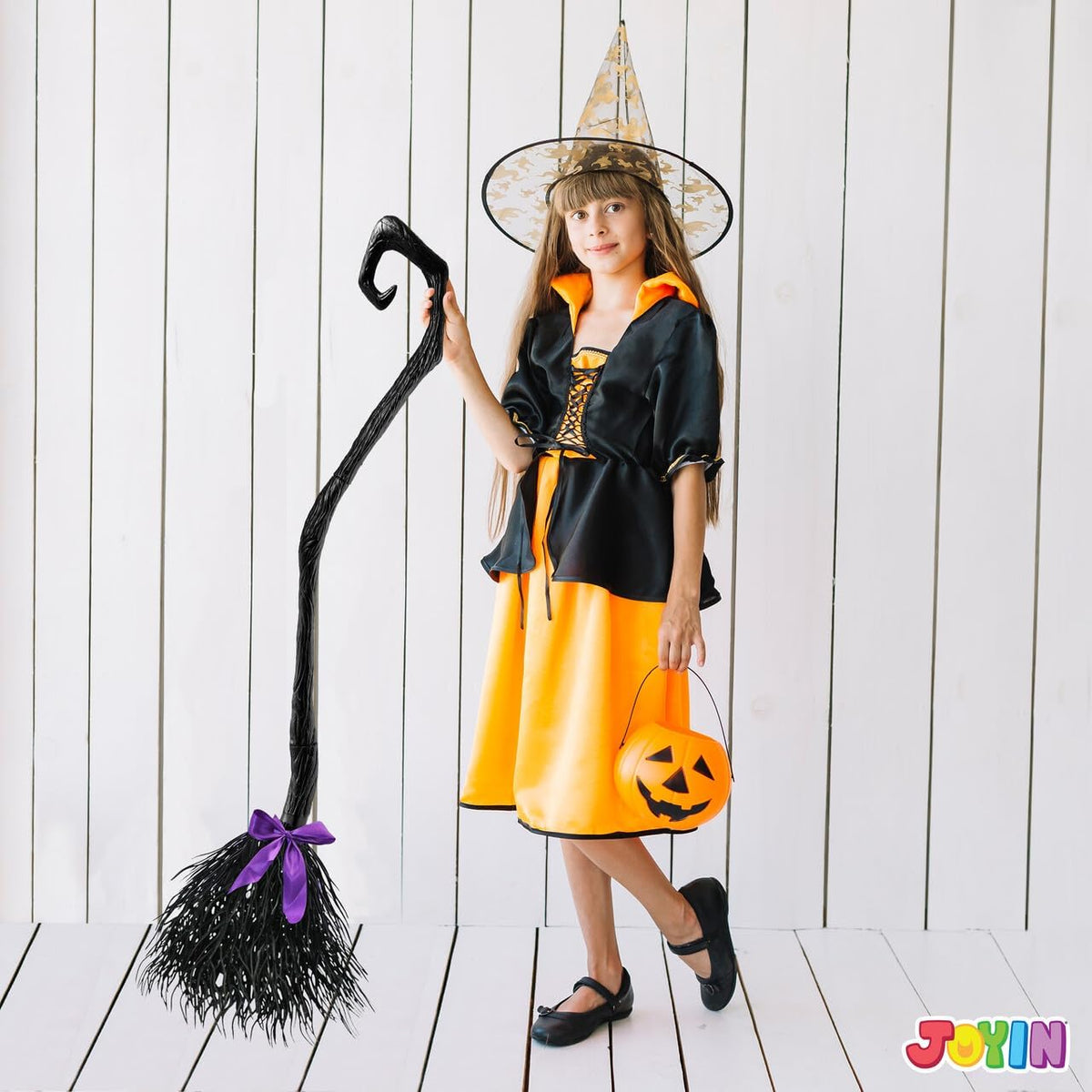 55" Witch Broom with Ribbons - Halloween Costume & Decor Prop – Ventayo