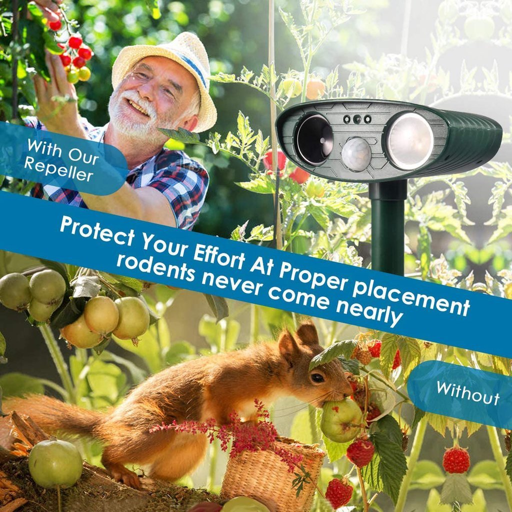 Solar Ultrasonic Dog Repeller – Motion-Activated Outdoor Animal Deterrent
