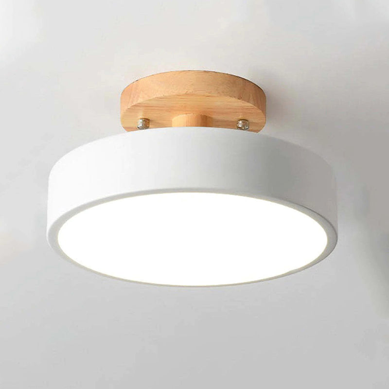 Ronde LED Opbouw Plafondlamp Modern Hout/Acryl