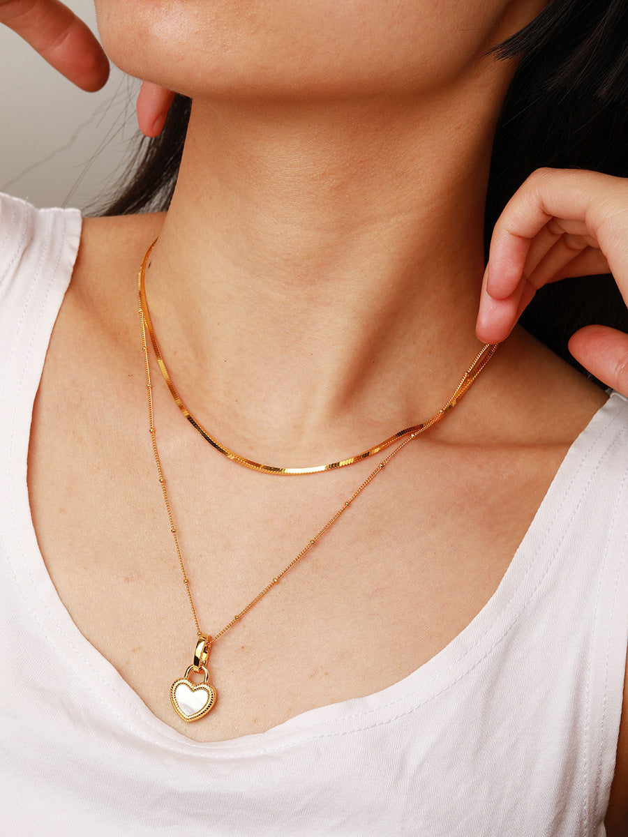 Heart Reversible Pendant Necklace, 925 Silver, 18k Gold Plated,Red Onyx And White Mother-Of-Pearl