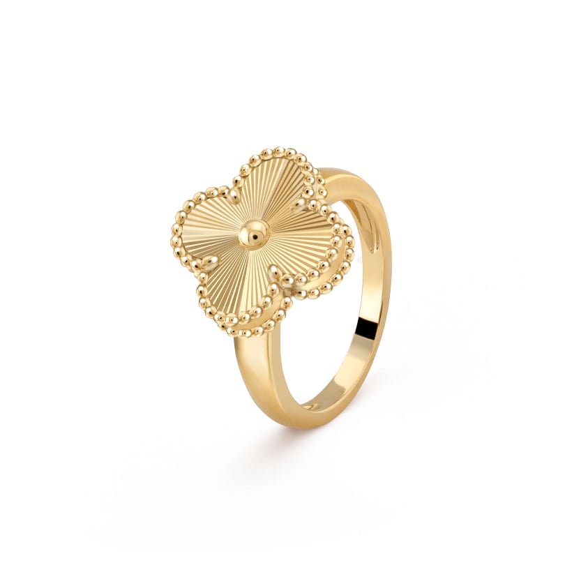 Clover Leaf Ring,925 Silver, 18k Gold Plated