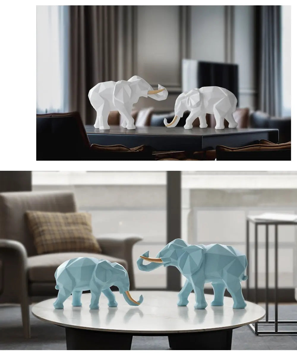 Ensemble de figurines d'éléphants abstraits