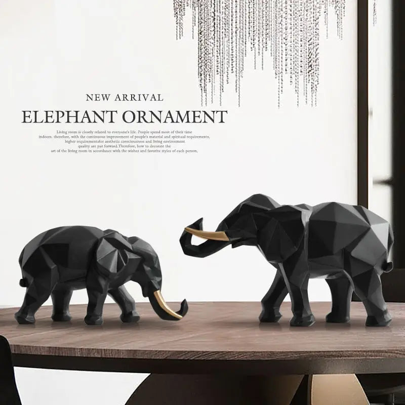 Ensemble de figurines d'éléphants abstraits