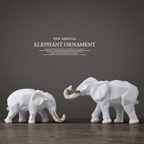 Ensemble de figurines d'éléphants abstraits