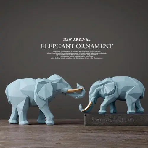 Ensemble de figurines d'éléphants abstraits