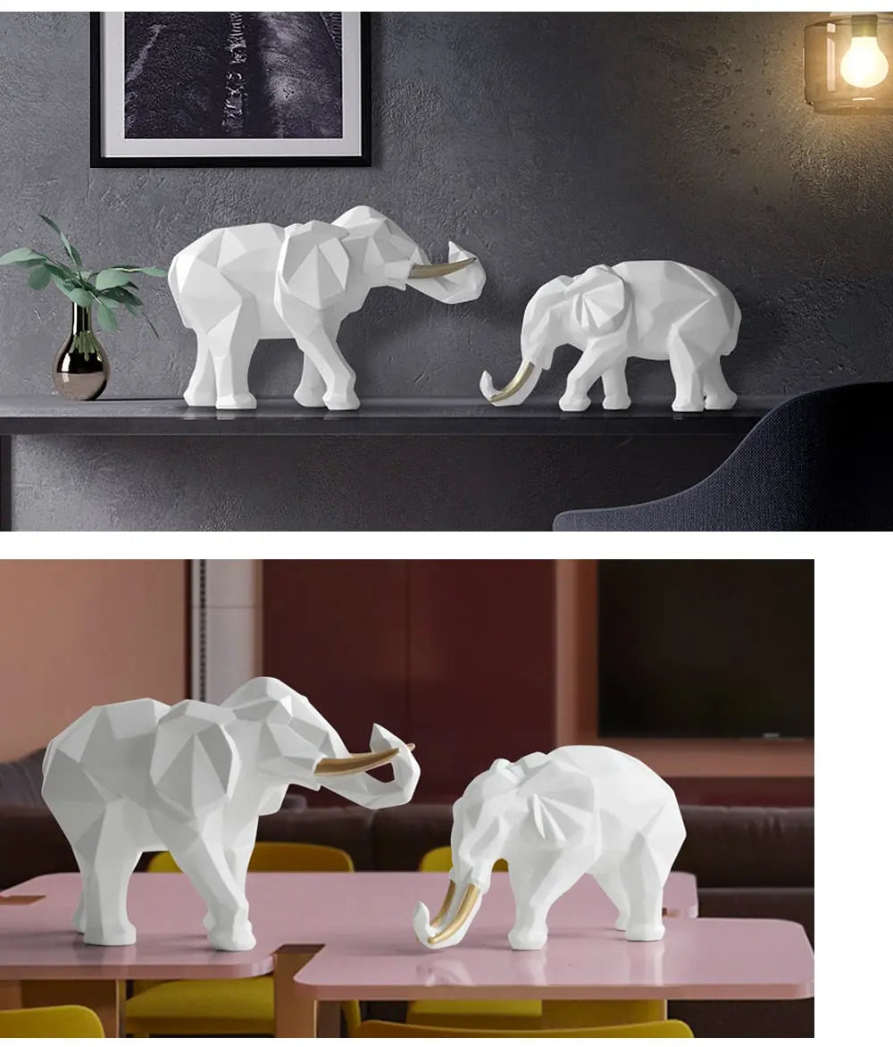 Ensemble de figurines d'éléphants abstraits
