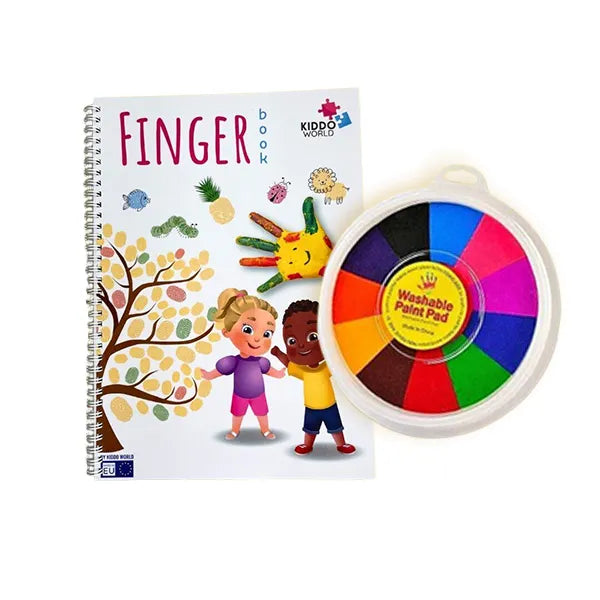 Montessori Finger Painting Book – 12 Washable Colors for Toddlers – Educational Sensory Art Toy
