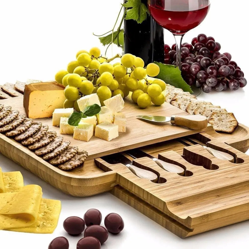 Bamboo Cheese Board with Cutlery