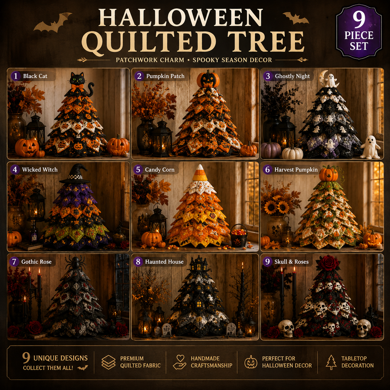 QuiltCharm – Handmade Halloween Tree Craft Kit