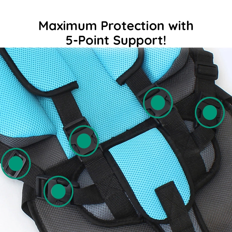 Child Protection Car Cushion Seat – Soft, Safe & Portable Car Safety Seat for Kids (Ages 0–12)