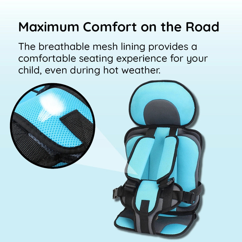 Child Protection Car Cushion Seat – Soft, Safe & Portable Car Safety Seat for Kids (Ages 0–12)