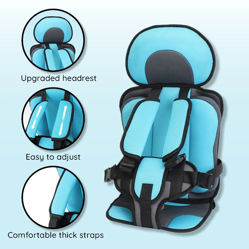 Child Protection Car Cushion Seat – Soft, Safe & Portable Car Safety Seat for Kids (Ages 0–12)