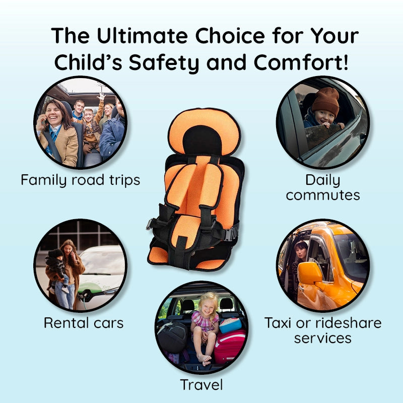 Child Protection Car Cushion Seat – Soft, Safe & Portable Car Safety Seat for Kids (Ages 0–12)