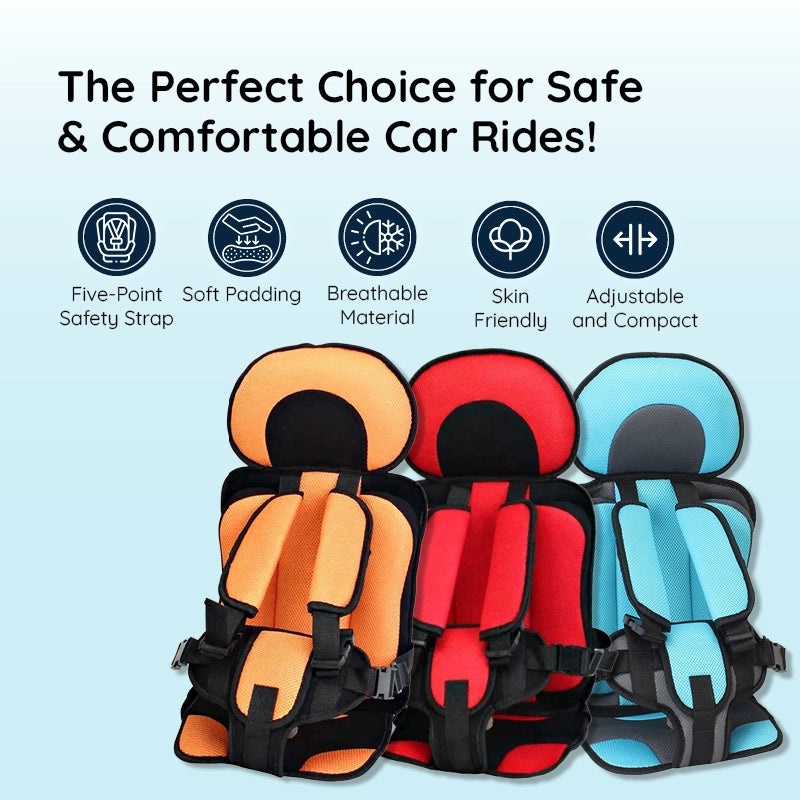 Child Protection Car Cushion Seat – Soft, Safe & Portable Car Safety Seat for Kids (Ages 0–12)