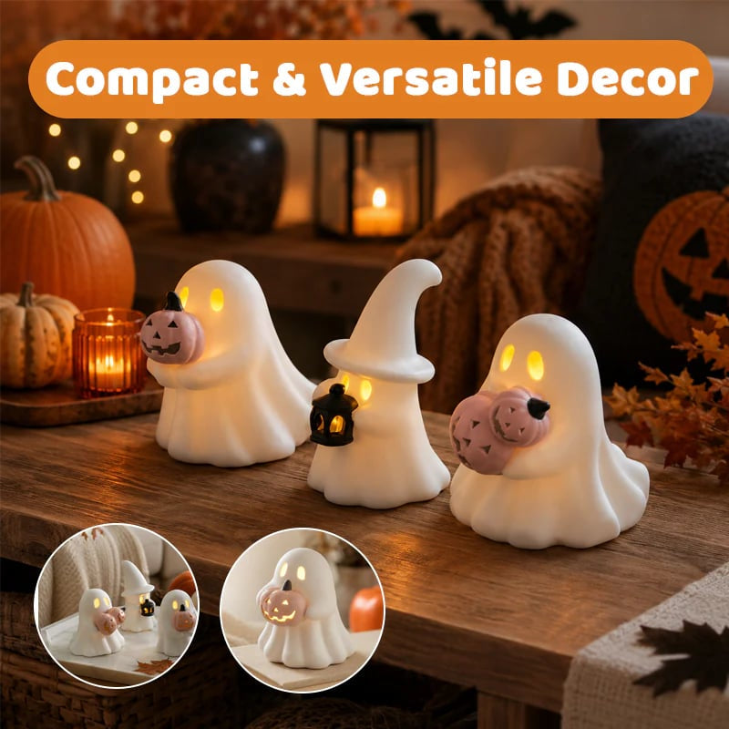 Luminous Ghost Ornament Set – Cute LED Halloween Tabletop Decor – Ventayo