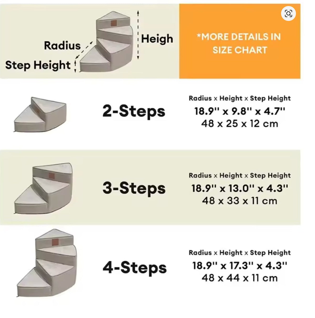 Ventayo – Comfort Steps | Orthopedic Dog Stairs for Bed with Non-Slip Foam Design | Space-Saving Solution for Pet Mobility