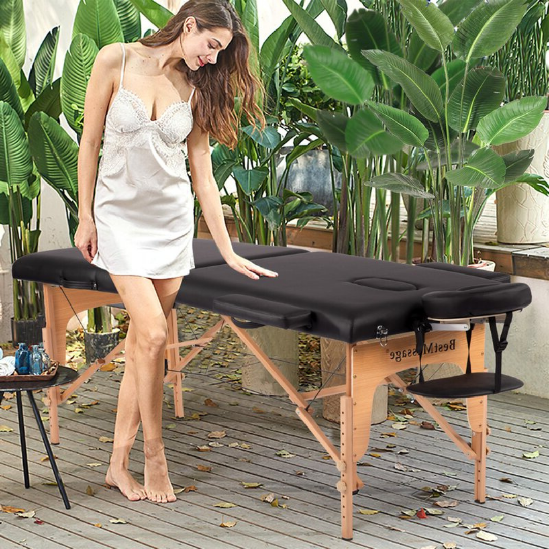 Adjustable Massage Table Bed with Free Carry Case – Portable & Foldable Design