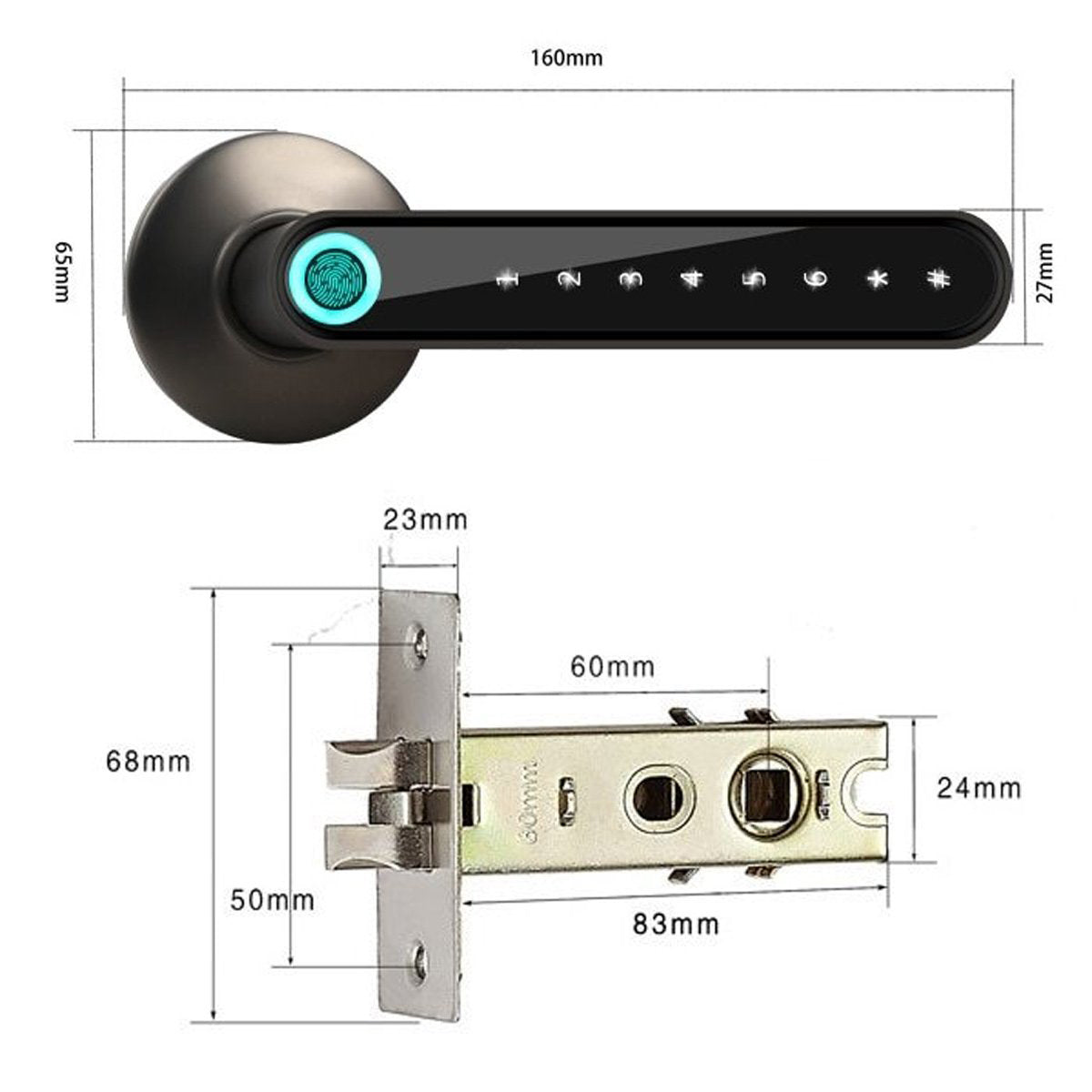 Serrure de porte intelligente à empreinte digitale