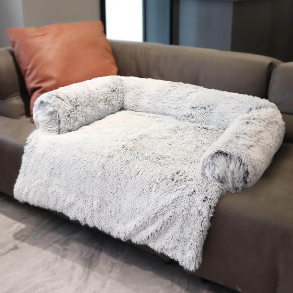 Calming Furniture Protector Dog Bed - Cozy Backrest
