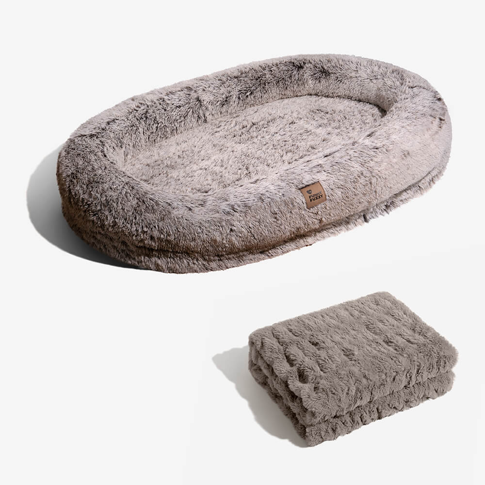 Luxury Super Large Oval Dog Bed for Deeper Sleep