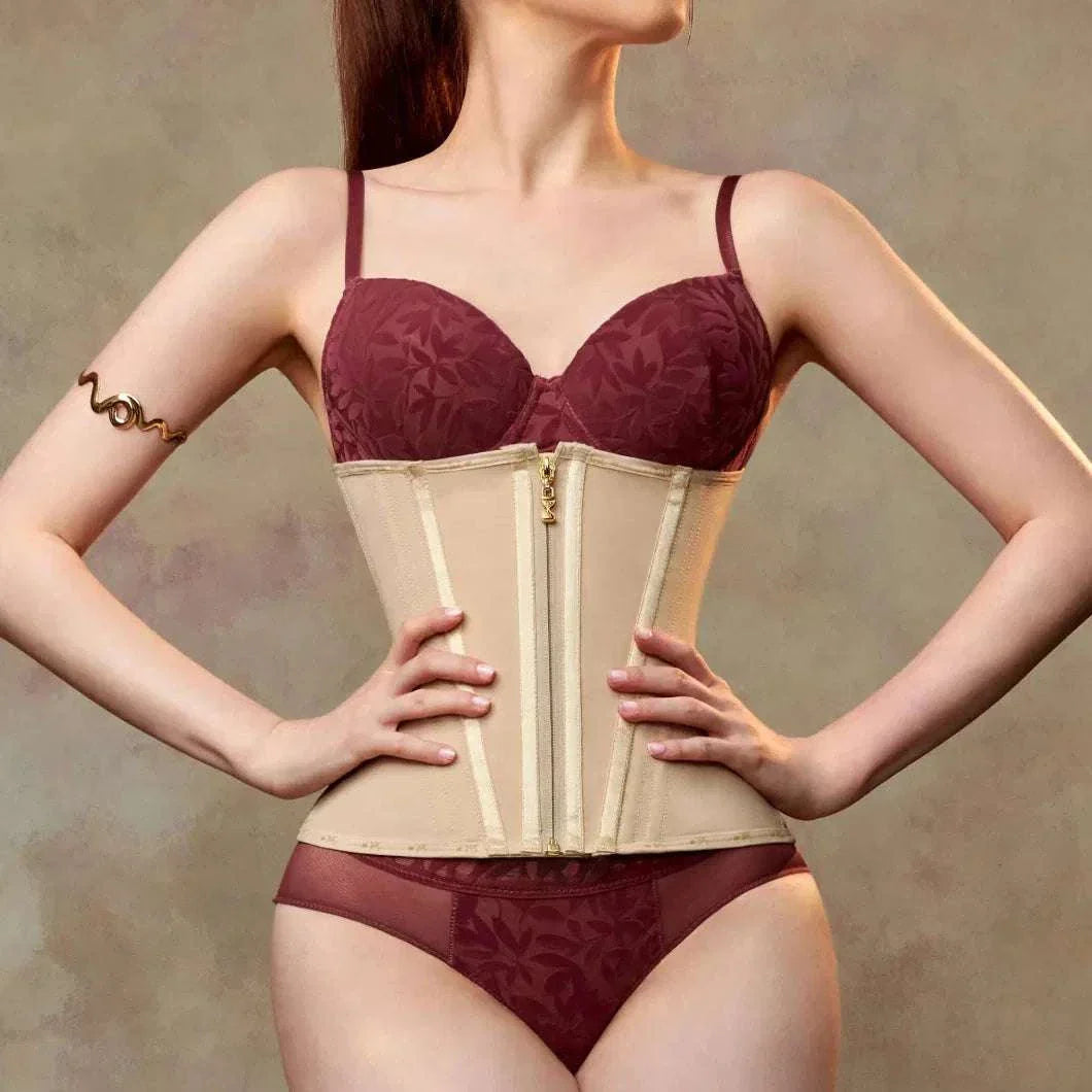 Goddess Glamour: Strapless Fajas Colombianas Adjustable Zipper Waist Trainer Corset - Bone-Enhanced Double Compression Body Shaper