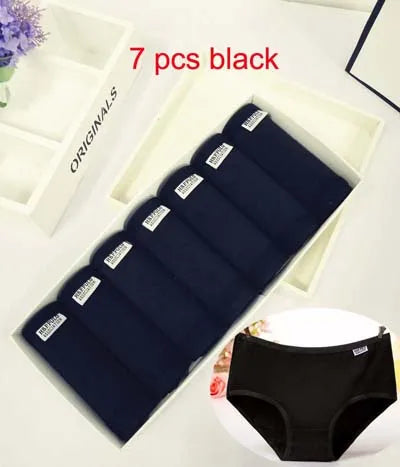 7Pcs/Lot Plus Size Underwear Panties Cotton Girl Briefs Sexy Lingeries