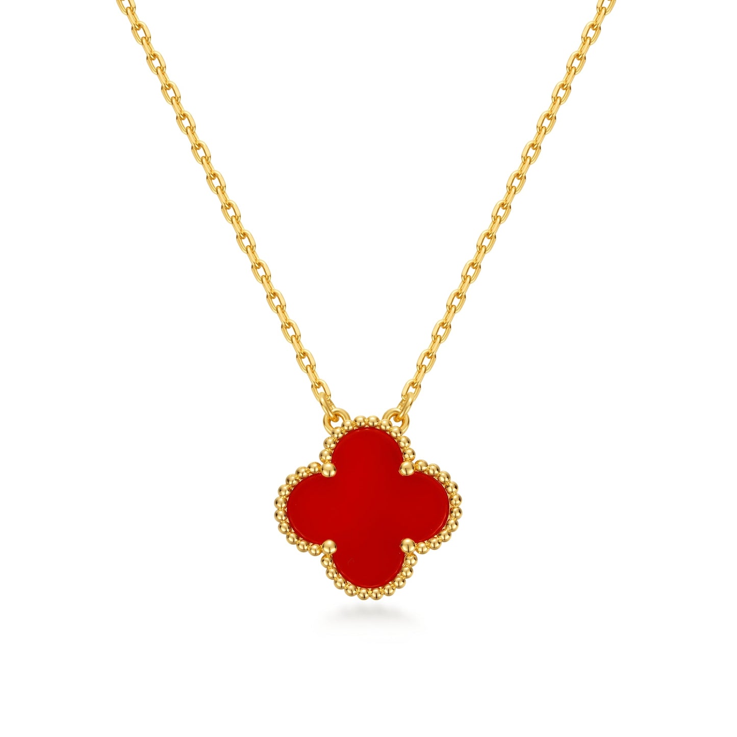 Clover Leaf Necklace,925 Silver, 18k Gold Plated