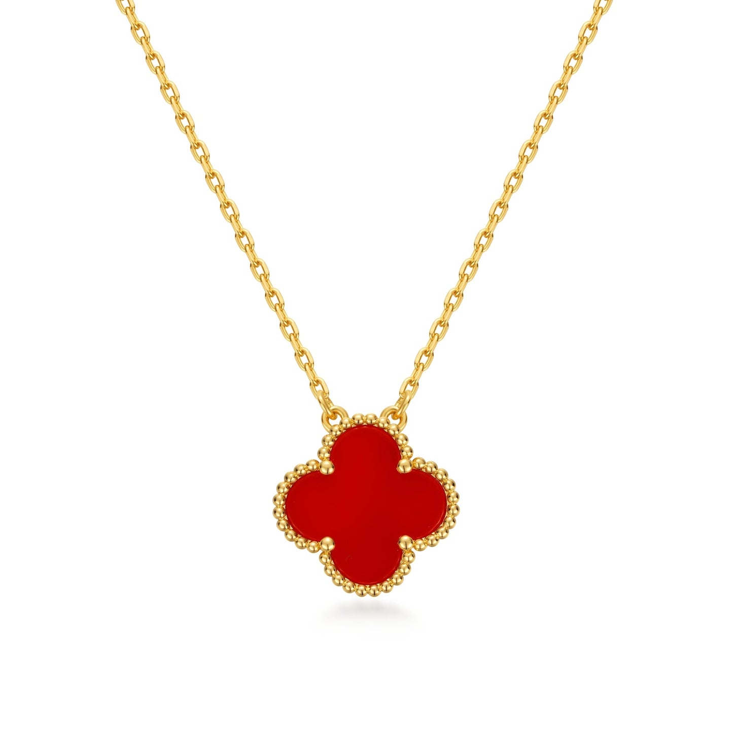 Collier Trèfle, Argent 925, Plaqué Or 18K