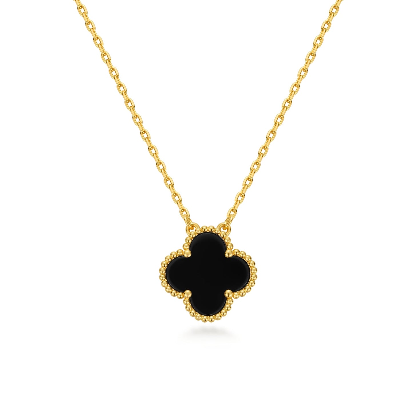 Collier Trèfle, Argent 925, Plaqué Or 18K