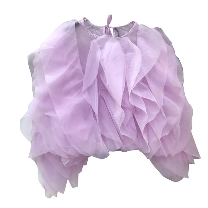 Dames O-hals Lantaarn Lange Mouw Effen Elegante Blouse