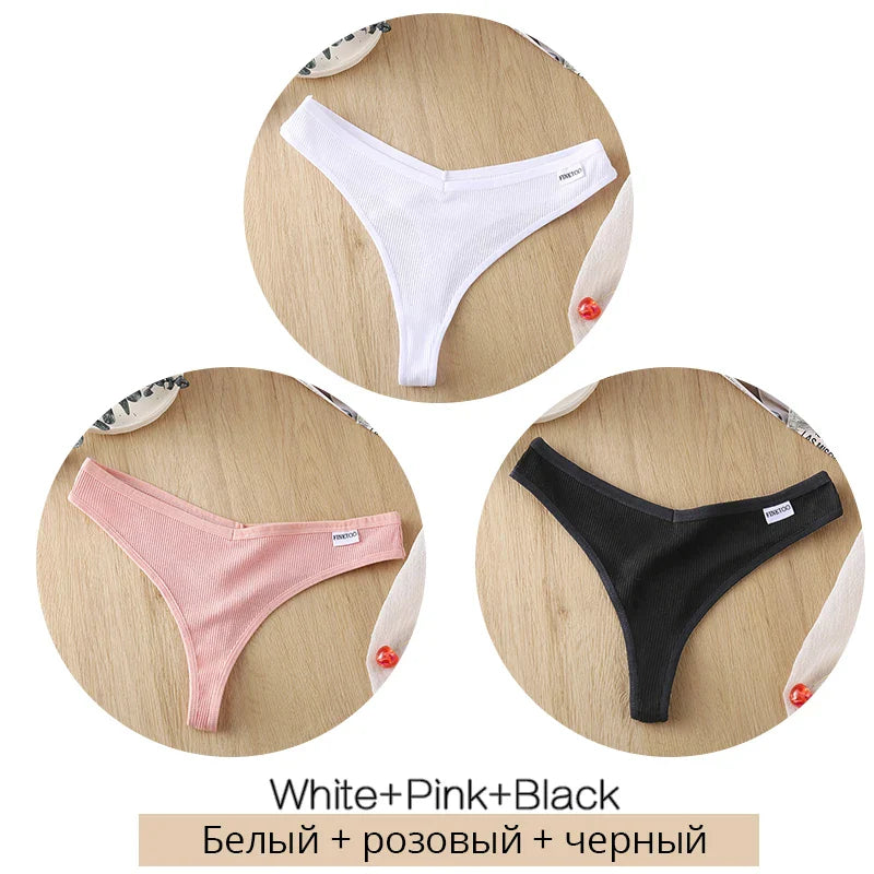Cotton Thongs Panties Sexy Low Waist G-String Briefs Ladies Brazilian Lingerie Bikini