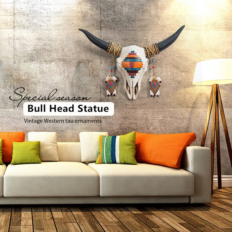 3D Bull Head Statue