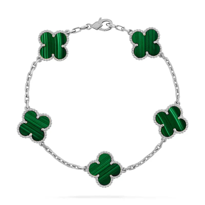 925 Sterling Silver Four Leaf Clover Bracelet