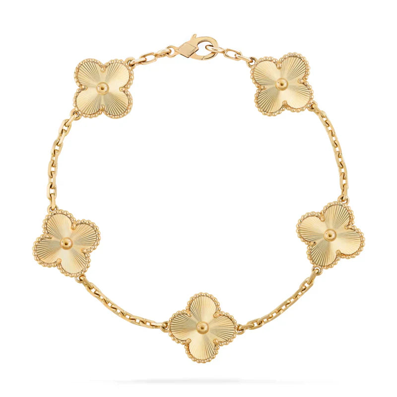 925 Sterling Silver Four Leaf Pearl Clover Bracelet