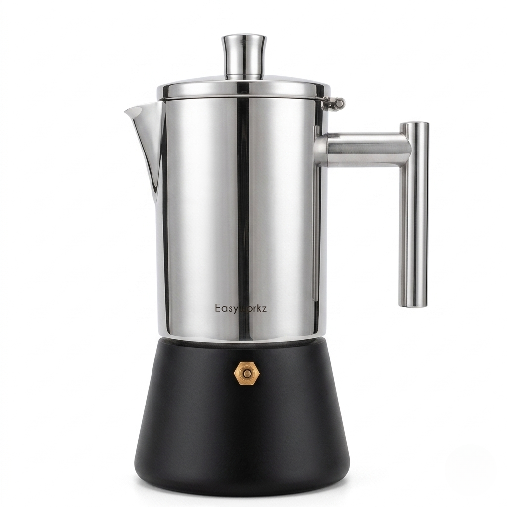 Ventayo – Italian Moka Pot | Premium Stainless Steel Espresso Maker with Heat-Resistant Handle | Versatile Brewing for Authentic Flavor