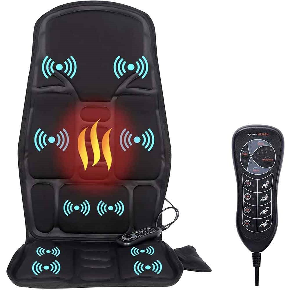 8 Mode Massage Chair Pad with Heated Back & Neck Cushion – Portable Massager for Car & Home