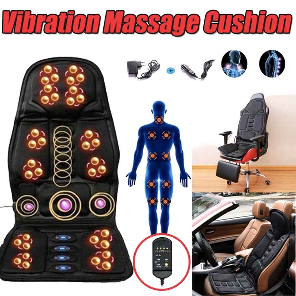 8 Mode Massage Chair Pad with Heated Back & Neck Cushion – Portable Massager for Car & Home