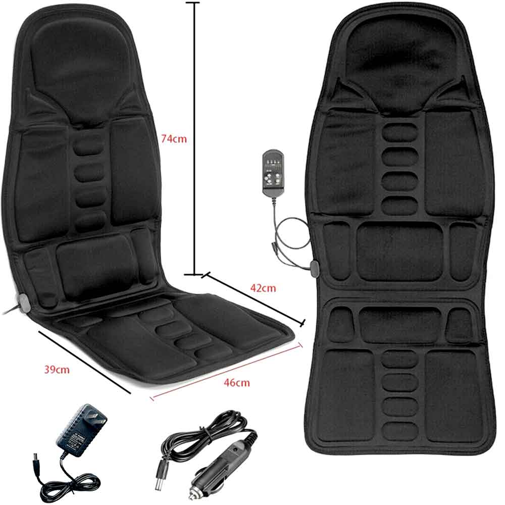 8 Mode Massage Chair Pad with Heated Back & Neck Cushion – Portable Massager for Car & Home