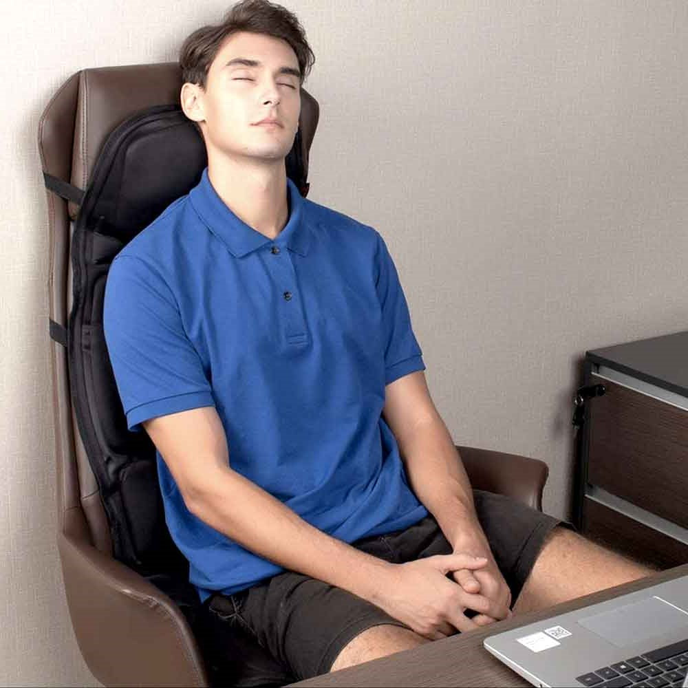 8 Mode Massage Chair Pad with Heated Back & Neck Cushion – Portable Massager for Car & Home